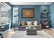 Bright living room with a comfortable sofa, stylish decor, and large windows at 16351 Askins Loop, Parker, CO 80134