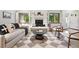 Inviting living room with fireplace, comfortable seating, natural light, and a stylish area rug at 11 S Albion St, Denver, CO 80246