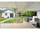 Covered patio with outdoor seating, treehouse, and landscaped yard create a relaxing retreat at 11 S Albion St, Denver, CO 80246