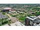 Scenic aerial view showcases the cityscape and a bustling local amusement park at 1401 Wewatta St # 709, Denver, CO 80202