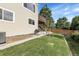 Lush backyard features a grassy lawn, young trees, and a wooden fence, creating a private and serene outdoor retreat at 2659 S Halifax St, Aurora, CO 80013