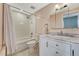 Updated bathroom with white subway tile and a modern vanity at 1100 N Marion St # 4, Denver, CO 80218