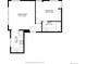 Floor plan showing layout of the living room, bedroom, bathroom, and kitchen at 1100 N Marion St # 4, Denver, CO 80218