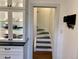 View of a unique spiral staircase leading upstairs at 1800 S Sherman St, Denver, CO 80210