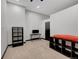 Minimalist bedroom features neutral walls, modern furniture and plenty of space at 720 16Th St # 421, Denver, CO 80202