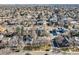 Wide aerial view showing the house's position within a neighborhood of similar homes at 2 Elm St, Denver, CO 80220