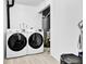 A laundry room featuring modern appliances and ample space, ensuring efficiency for laundry tasks at 14204 E Radcliff Cir, Aurora, CO 80015