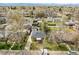 An aerial shot of a home with a trampoline in the back yard and a detached garage at 4433 S Washington St, Englewood, CO 80113