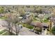 An aerial view of a home highlighting the neighborhood, with mature trees and other houses in the background at 4433 S Washington St, Englewood, CO 80113