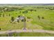 Aerial view of large property with a house, outbuilding, and mature trees at 3973 Palmer Ridge Dr, Parker, CO 80134