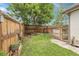 Spacious backyard with lush lawn, a tall fence, and plenty of space for gardening at 17499 E Whitaker Dr, Aurora, CO 80015