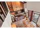 Open concept living room features a fireplace, wood walls, modern furnishings, and a dining room at 107 N Harris St # 306, Breckenridge, CO 80424
