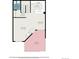 Detailed first-floor plan featuring a kitchen, living room, dining area, bathroom, and porch at 13275 Holly St # B, Thornton, CO 80241
