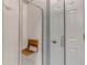 Shower with glass door and wall mounted wooden folding seat at 2132 Boise Ct, Longmont, CO 80504