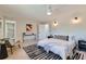 Tranquil main bedroom with carpet flooring, minimalist decor, and an attached bathroom at 4682 Chatham St, Boulder, CO 80301