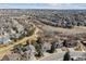 Wide aerial view showcasing the neighborhood close to greenways and open space at 16302 Parkside Dr, Parker, CO 80134