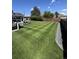 A spacious back yard offers a private retreat with a well-manicured lawn and a wooden fence at 8700 S Ammons St, Littleton, CO 80128