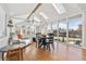 Bright sunroom featuring vaulted ceilings, skylights, wood floors and walls of windows with backyard views at 8700 S Ammons St, Littleton, CO 80128