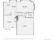 Detailed floor plan showing layout of the kitchen, living room, dining area, and garage at 19131 E Crestridge Cir, Aurora, CO 80015