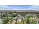 Aerial view capturing a neighborhood's layout with tree coverage and distant mountains on a sunny day at 2935 S Sherman St, Englewood, CO 80113