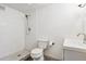 Modern bathroom with a hexagon tile shower at 300 S Clinton St # 8C, Denver, CO 80247