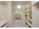 Spacious walk-in closet with ample shelving and natural light from a window at 9554 E Hidden Hill Ln, Lone Tree, CO 80124