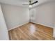 Bedroom with hardwood floors and ceiling fan at 4169 S Lewiston St, Aurora, CO 80013