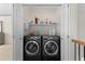 Convenient upper-level laundry closet with washer and dryer at 9745 Quay Loop, Westminster, CO 80021
