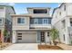 Contemporary two-story home with a two-car garage and modern architectural details and landscaping at 8213 Butte Creek St, Littleton, CO 80125