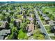 Aerial view of a home surrounded by mature trees in a desirable neighborhood at 3666 S Jersey St, Denver, CO 80237