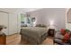 Cozy bedroom with built-in bench, natural light and warm accents at 1901 S Union Pl, Lakewood, CO 80228