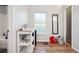 Small bathroom with wooden floors at 5109 S Malta Way, Centennial, CO 80015