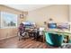 Bright home office featuring multiple monitors and hardwood floors at 5109 S Malta Way, Centennial, CO 80015