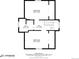 Floor plan showcasing the upper level with two bedrooms and a bathroom, with dimensions provided for layout insights at 3881 Zenobia St, Denver, CO 80212