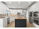 Bright kitchen features white cabinets, stainless steel appliances, and a butcher block island at 3041 Starling Ct, Castle Rock, CO 80109