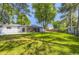 Expansive backyard features a well-maintained lawn and a charming covered patio at 6635 S Sherman St, Centennial, CO 80121