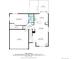 Main level floor plan showing kitchen, dining, and bedroom layouts with clear dimensions and square footage at 8129 Locust Dr, Littleton, CO 80125