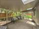 Relaxing covered patio featuring comfortable seating and a view of the backyard at 12362 E Vassar Dr, Aurora, CO 80014