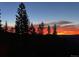 Brightly colored sunset through the trees, casting an orange glow over the mountain landscape at 1176 Raven Ridge Rd, Idaho Springs, CO 80452
