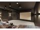 Elegant home theater with leather seating and large projection screen at 26271 Richmond Hill Rd, Conifer, CO 80433