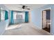 The spacious bedroom includes a window and doorway to a private bathroom at 3532 Morning Glory Dr, Castle Rock, CO 80109