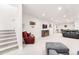 Finished basement featuring neutral carpet, recessed lighting, entertainment area and cozy seating at 14805 Quince Way, Thornton, CO 80602