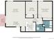Floor plan showcasing layout of the apartment, including living room, bedrooms, and kitchen at 5995 W Hampden Ave # 18C, Denver, CO 80227
