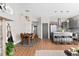 Modern kitchen with gray cabinets and island at 1440 Little Raven St # 204, Denver, CO 80202