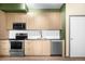 Modern kitchen with stainless steel appliances, sleek countertops, and stylish cabinetry at 603 Inca St # 432, Denver, CO 80204