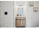 Modern bathroom with subway tile and a stylish vanity at 6675 S Apache Dr, Littleton, CO 80120