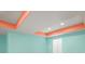 View of aqua-colored unfinished basement with recessed lights and drop ceiling at 10256 Olathe Way, Commerce City, CO 80022