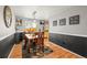 Elegant dining room featuring hardwood floors, stylish lighting, and a view of the backyard at 5485 S Lakeview St, Littleton, CO 80120