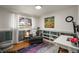Inviting home office with built-in shelves, a comfortable chair, and a well-lit desk at 5485 S Lakeview St, Littleton, CO 80120
