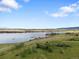 Expansive aerial view of a lake and green landscape under a blue sky with scattered clouds at 7720 Brown Bear Way, Littleton, CO 80125